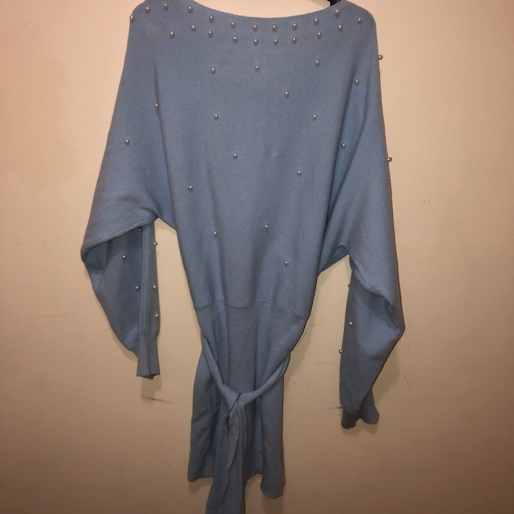 “Pearls are everything sweater mini dress”